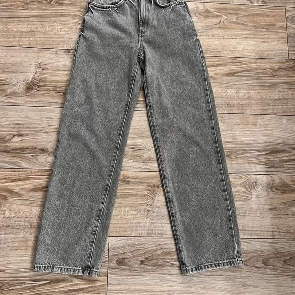 Cotton On Loose Straight Jeans Size 24 Gray Denim