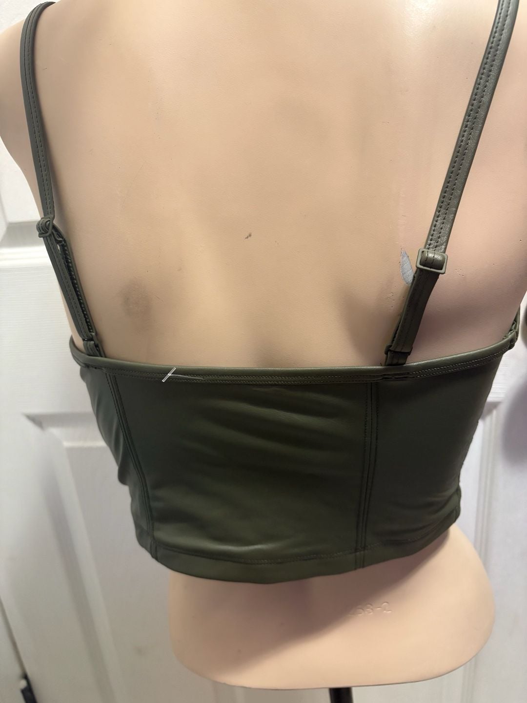 OFFLINE by Aerie Real Luxe Crop Top Size S Green Faux Leather Cami 4