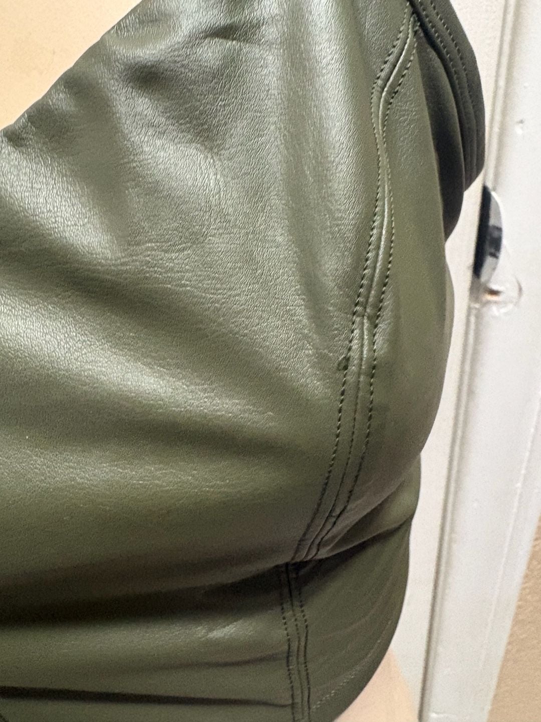 OFFLINE by Aerie Real Luxe Crop Top Size S Green Faux Leather Cami 5