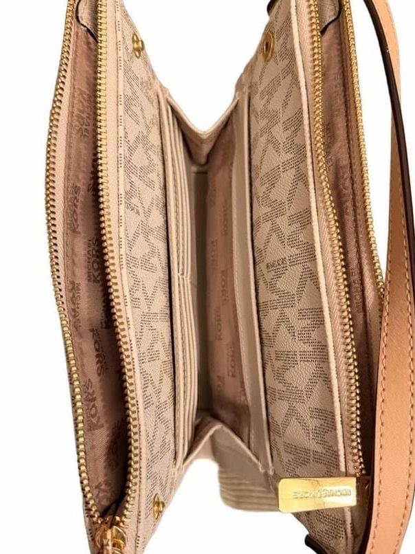 Michael Kors Jet Set Vanilla PVC Crossbody Bag 4
