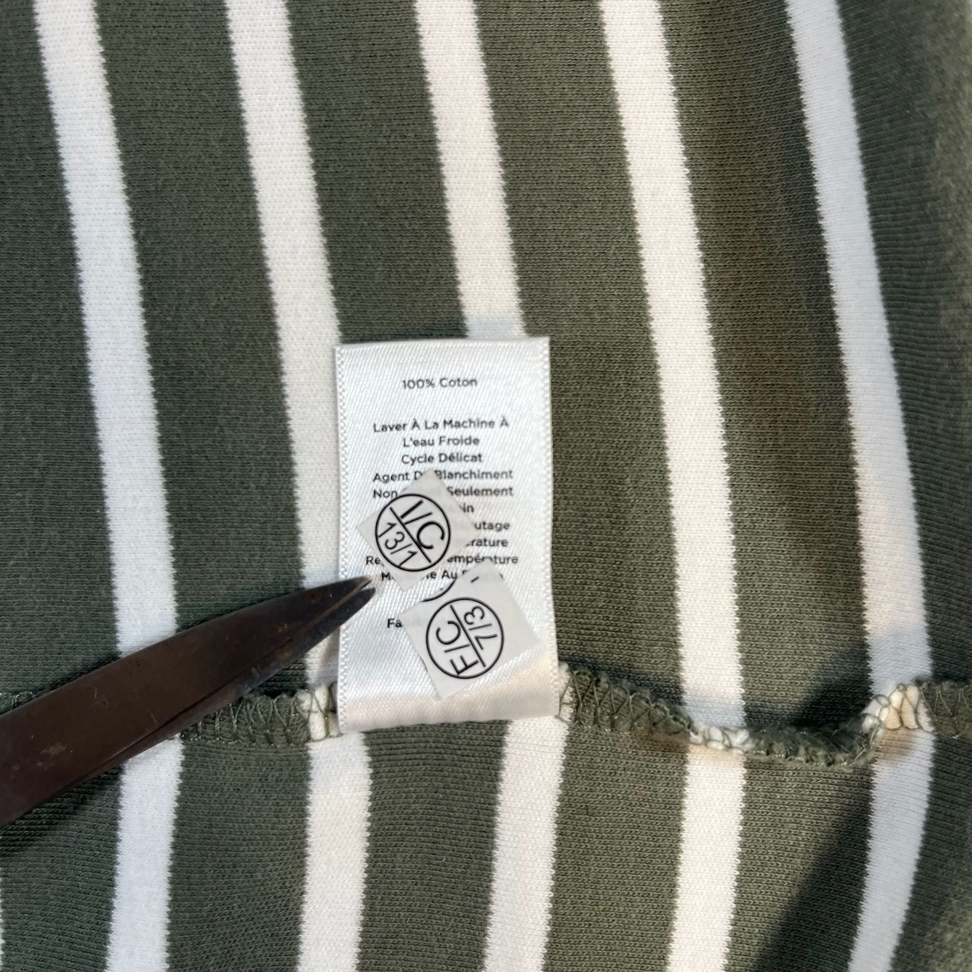 Talbots Green/White Striped Ruffle Sleeve Dress Women’s Size Mp 8