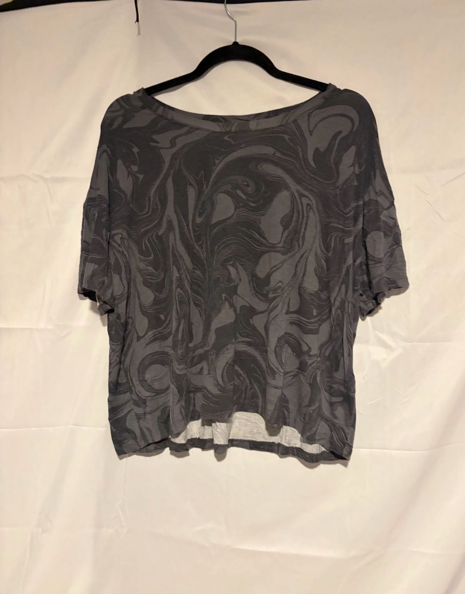 Yam & Sea T-Shirt Size XL Grey Marbled Short Sleeve Scoop Neck Top 2