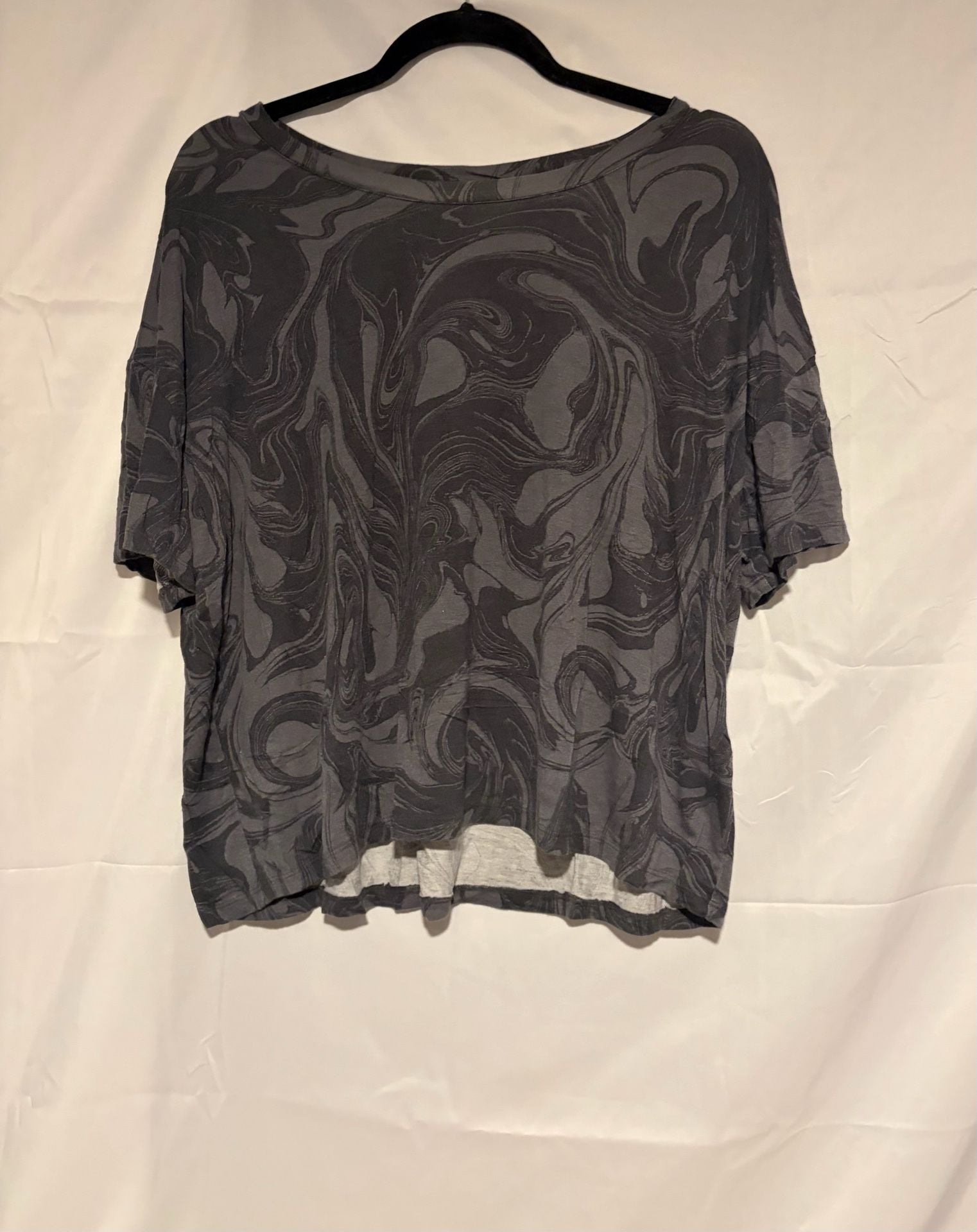 Yam & Sea T-Shirt Size XL Grey Marbled Short Sleeve Scoop Neck Top 3