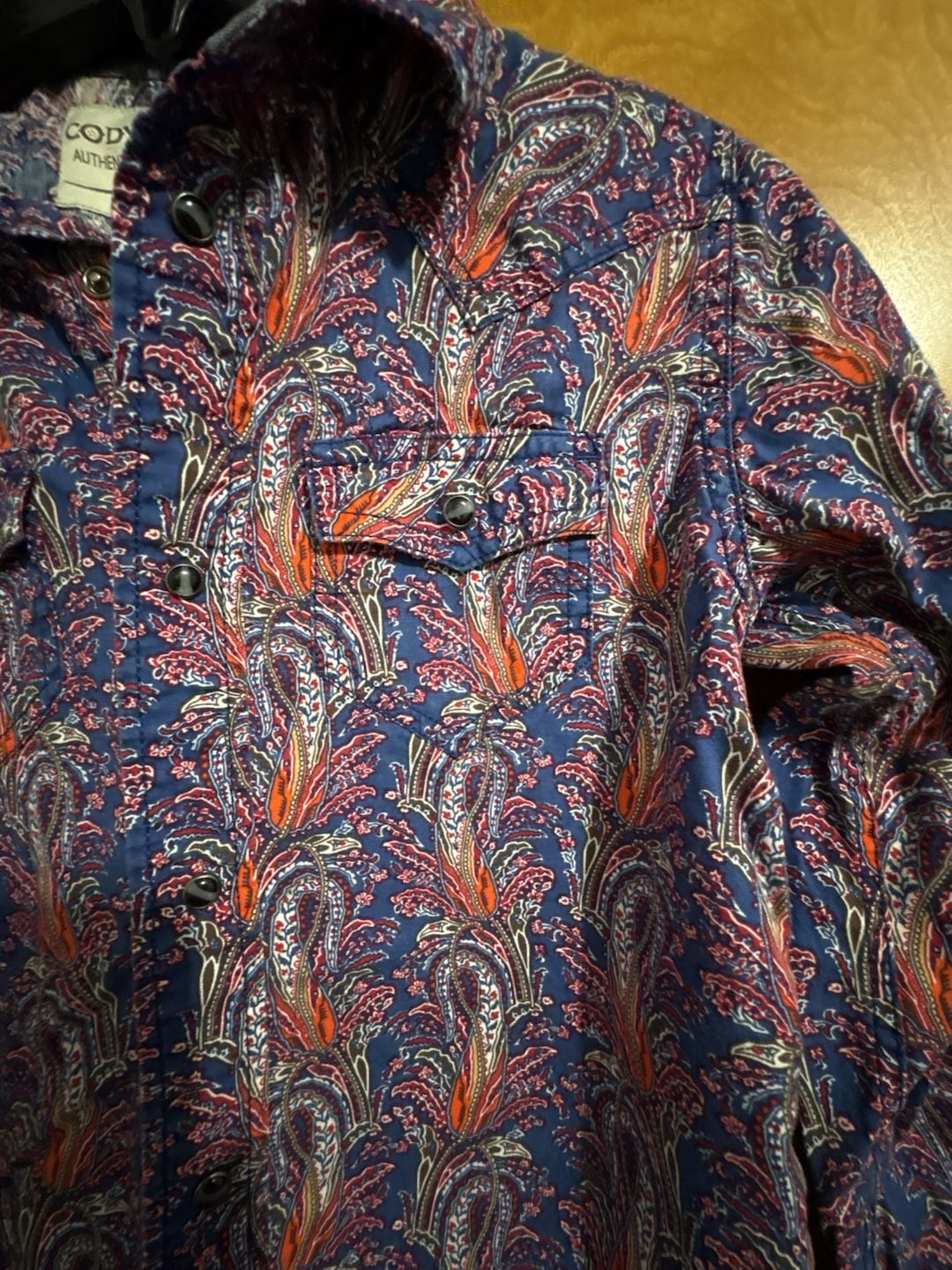 Cody James Jefferson Paisley Print Long Sleeve Western Shirt Size boys M. 4