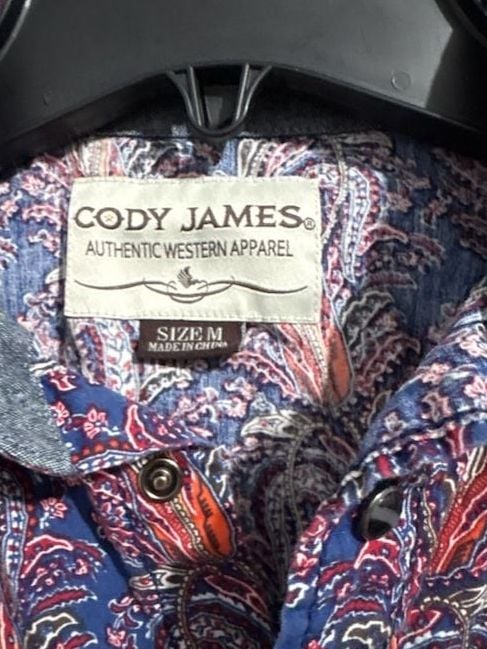 Cody James Jefferson Paisley Print Long Sleeve Western Shirt Size boys M. 3