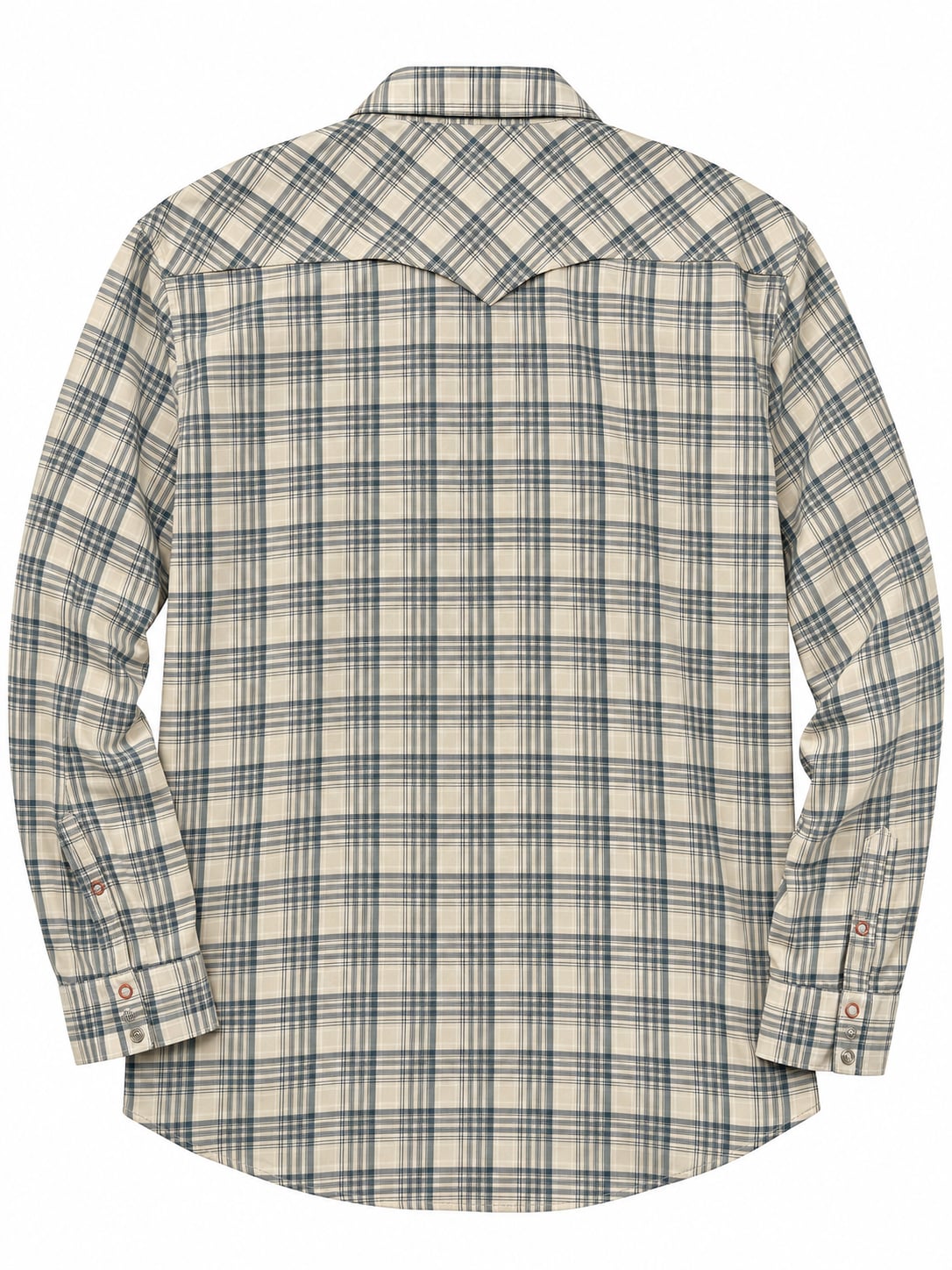 Howler Bros Plaid Snap Shirt XXL Blue Beige Long Sleeve Western 3