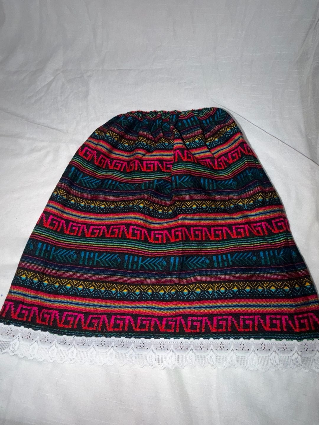 Mexican Traditional Outfit Embroidered Blouse Skirt Scarf 3