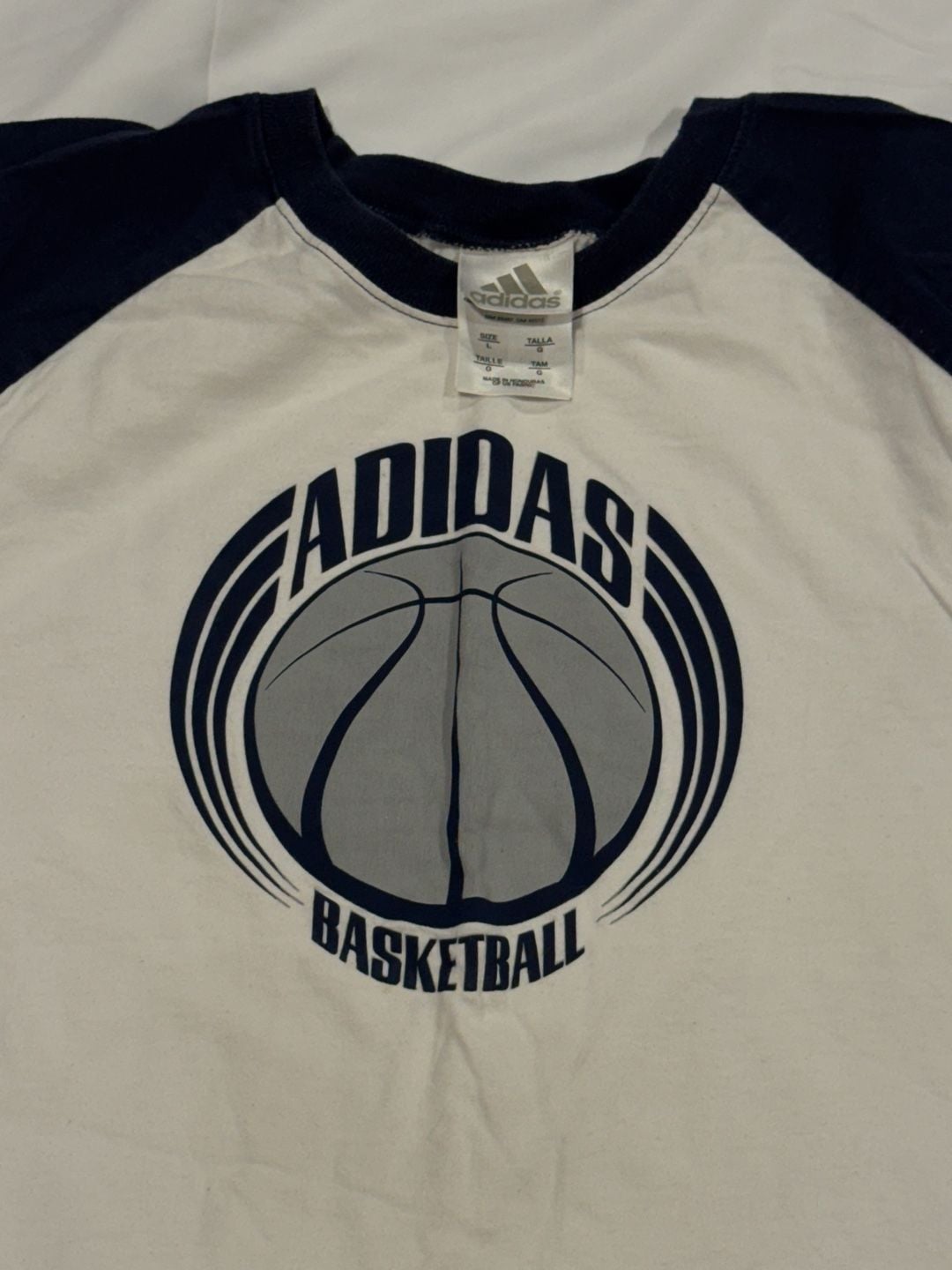 Vintage 90’s Adidas Basketball Tank Top Size L White Blue 3