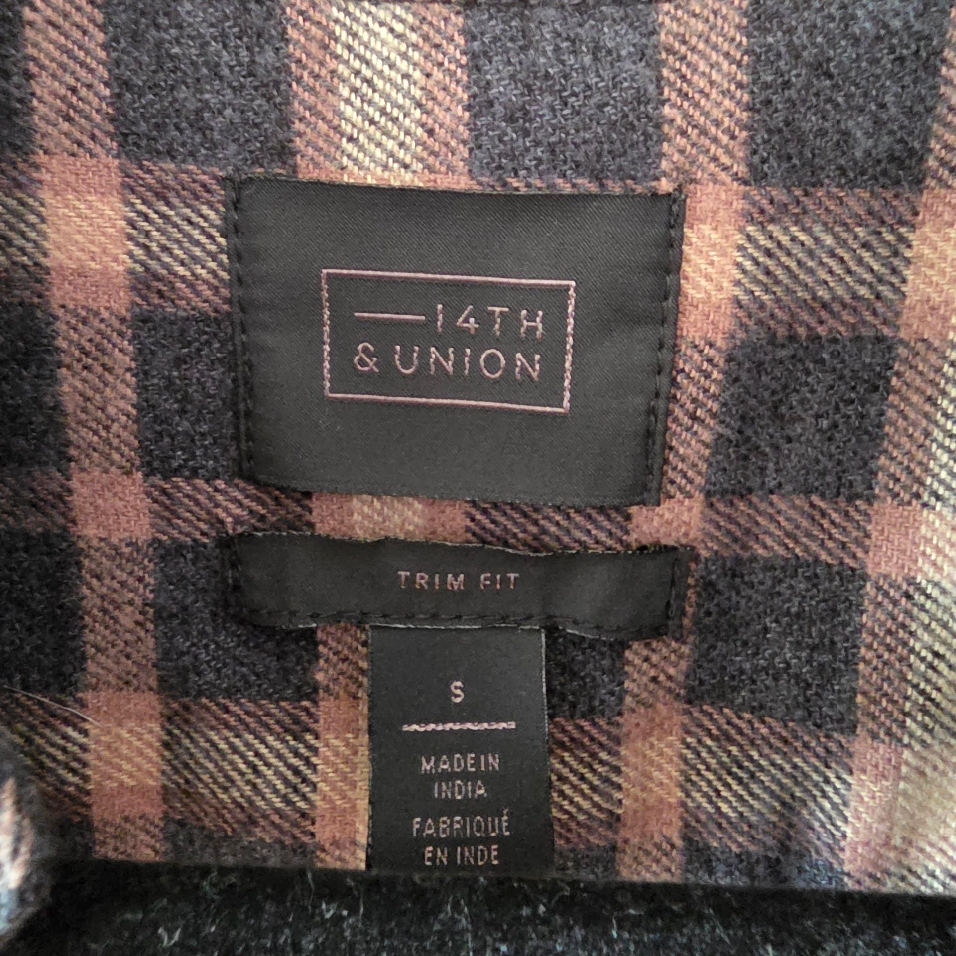 14th & Union Plaid Flannel Shirt Mens Size S Trim Fit 4