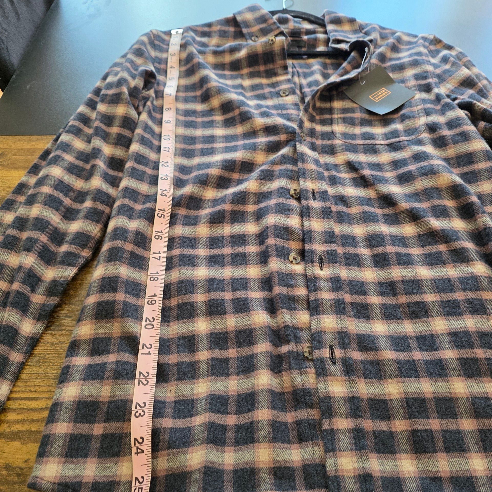 14th & Union Plaid Flannel Shirt Mens Size S Trim Fit 3