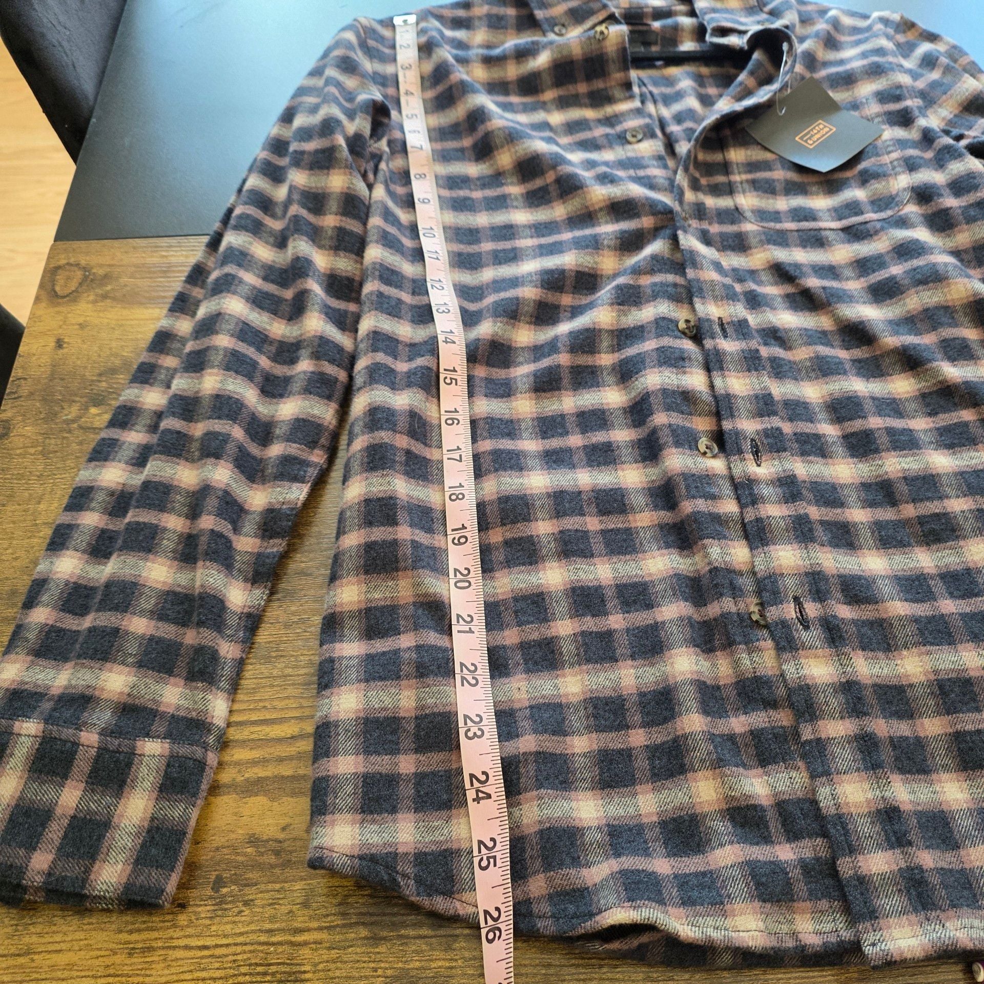 14th & Union Plaid Flannel Shirt Mens Size S Trim Fit 8