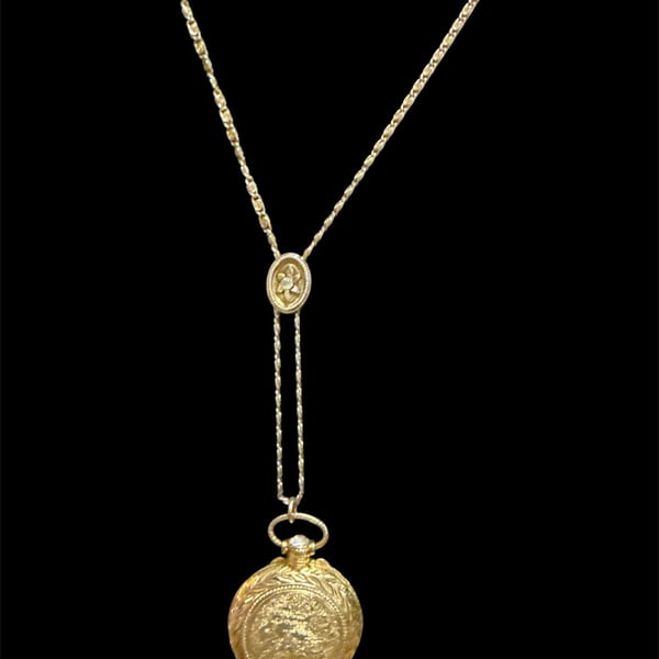 Vintage Max Factor Necklace with Perfume Compact
