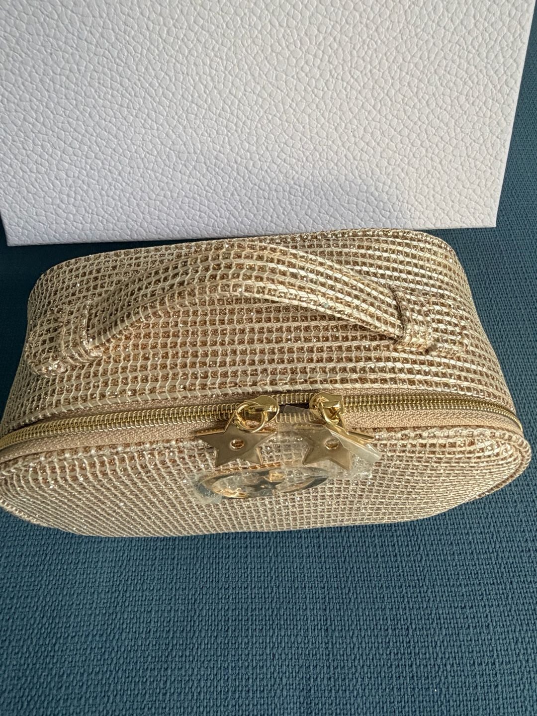 Dior Gold Makeup Pouch Clutch Bag Limited Edition Holiday Christmas 3