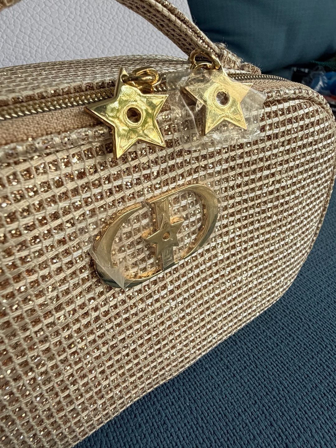 Dior Gold Makeup Pouch Clutch Bag Limited Edition Holiday Christmas 5