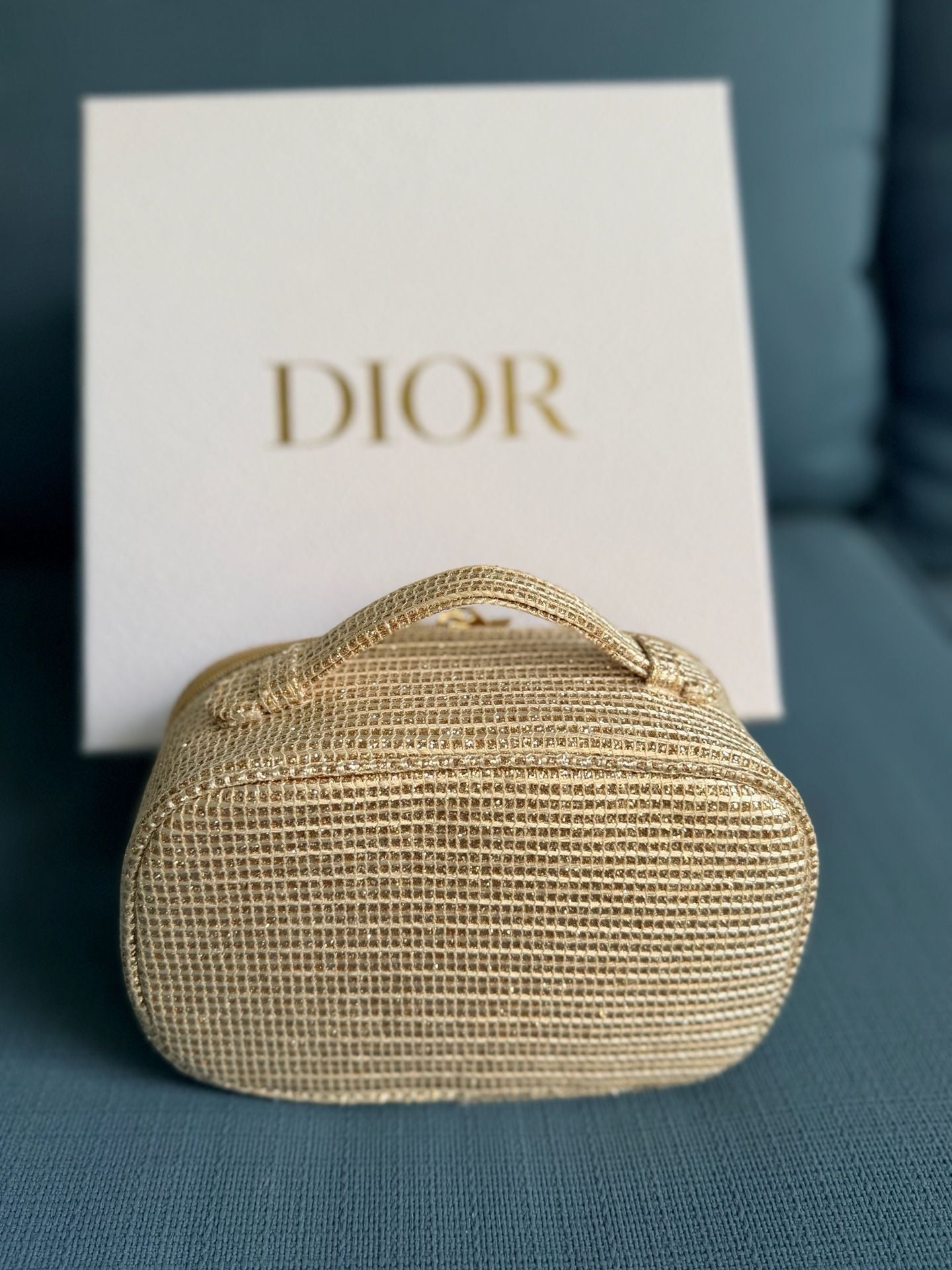 Dior Gold Makeup Pouch Clutch Bag Limited Edition Holiday Christmas 9