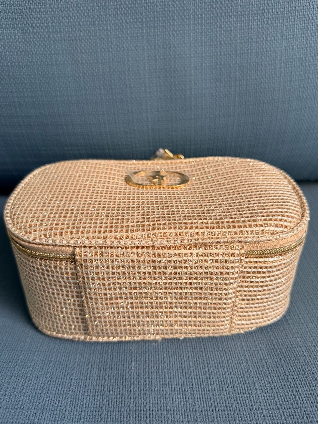 Dior Gold Makeup Pouch Clutch Bag Limited Edition Holiday Christmas 11
