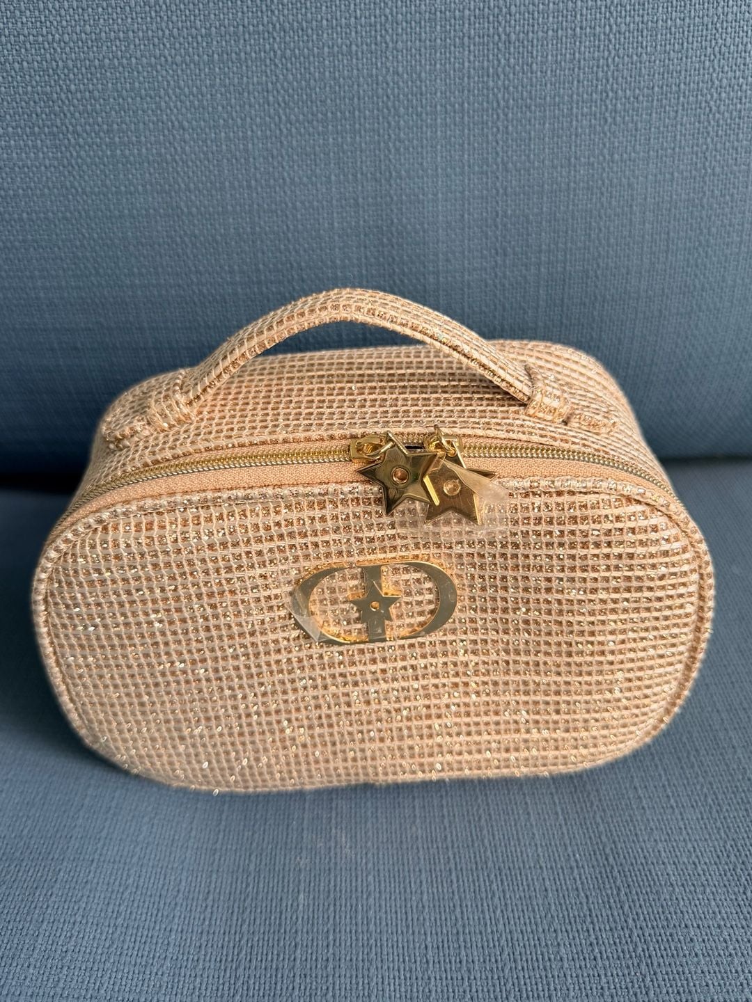 Dior Gold Makeup Pouch Clutch Bag Limited Edition Holiday Christmas 12