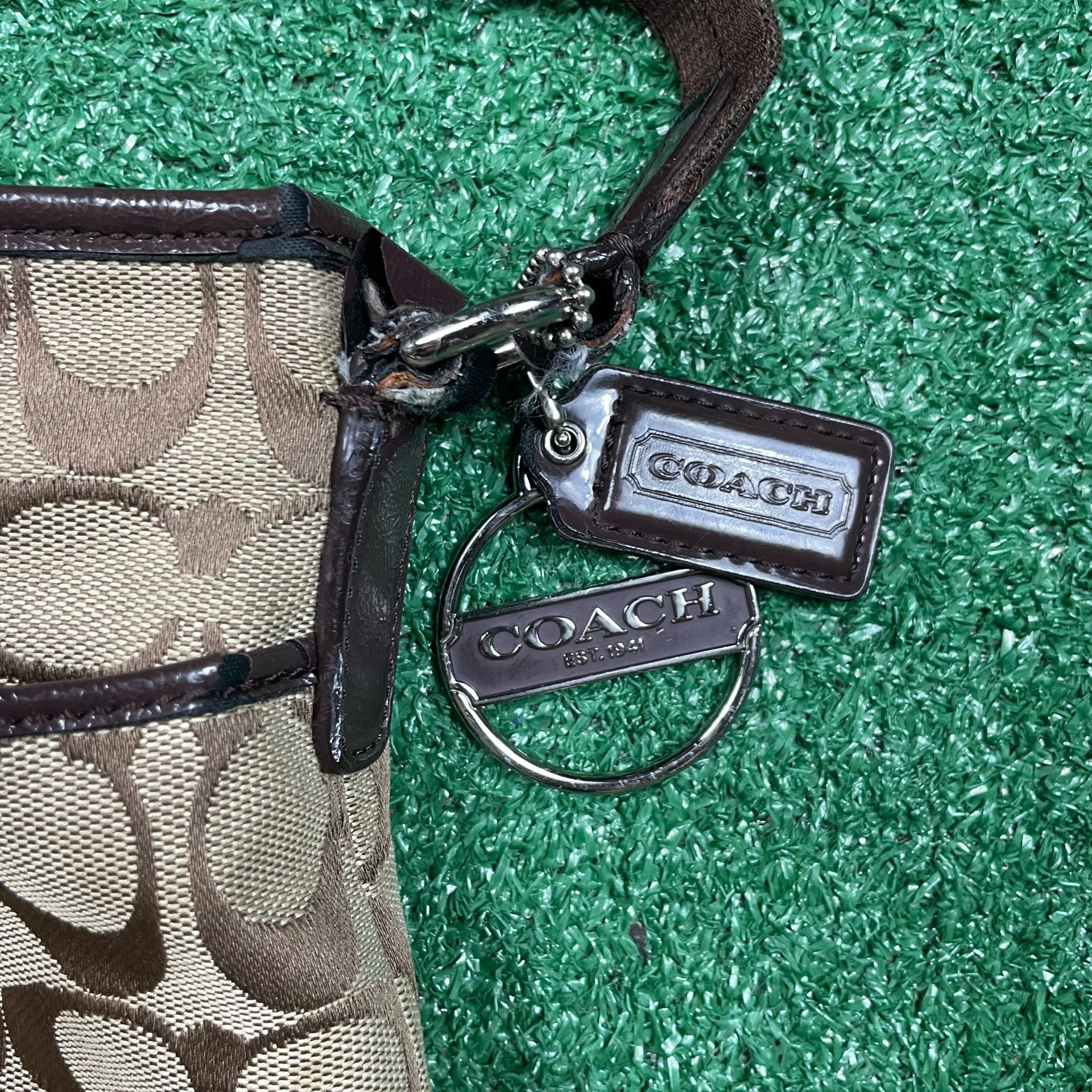 Coach Signature C Brown Canvas Crossbody Bag 3