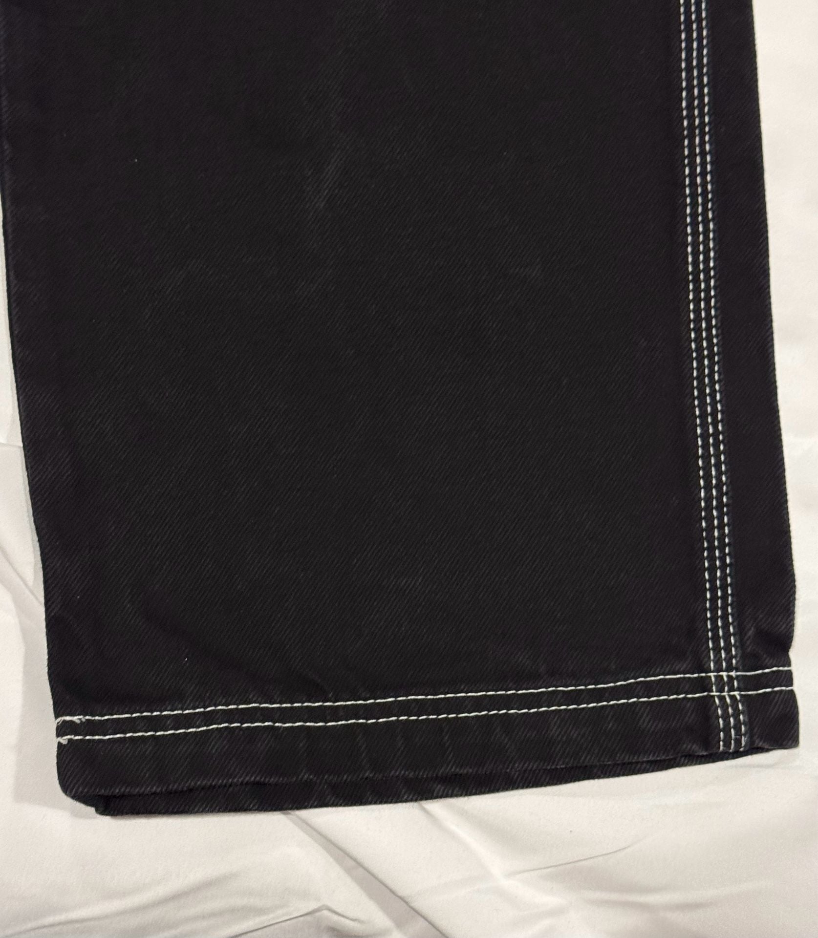 Rare Vintage Flamehead Baggy Denim Jeans 2000s Y2K Black Youth Boys JNCO 4