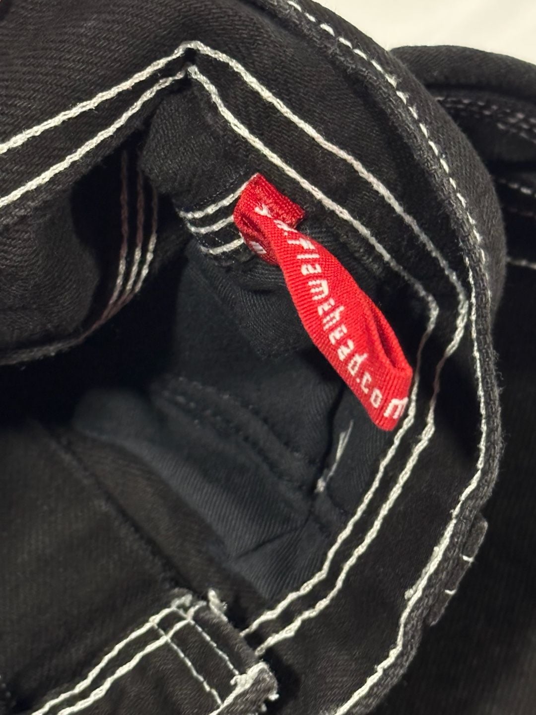 Rare Vintage Flamehead Baggy Denim Jeans 2000s Y2K Black Youth Boys JNCO 7