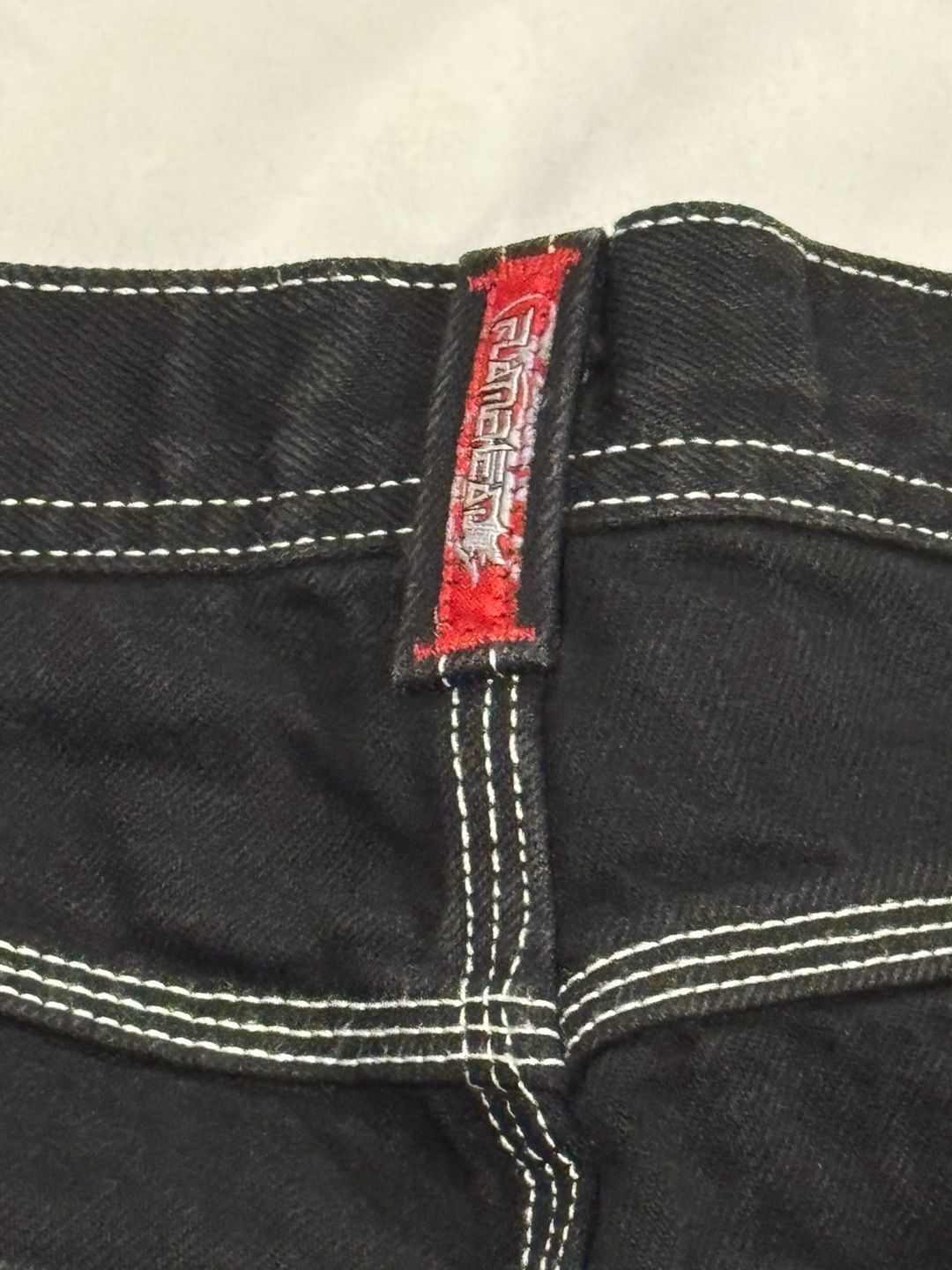Rare Vintage Flamehead Baggy Denim Jeans 2000s Y2K Black Youth Boys JNCO 11