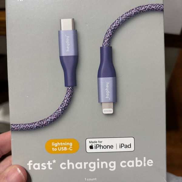Heyday Fast Charging Cable Size 6 Ft Purple Braided