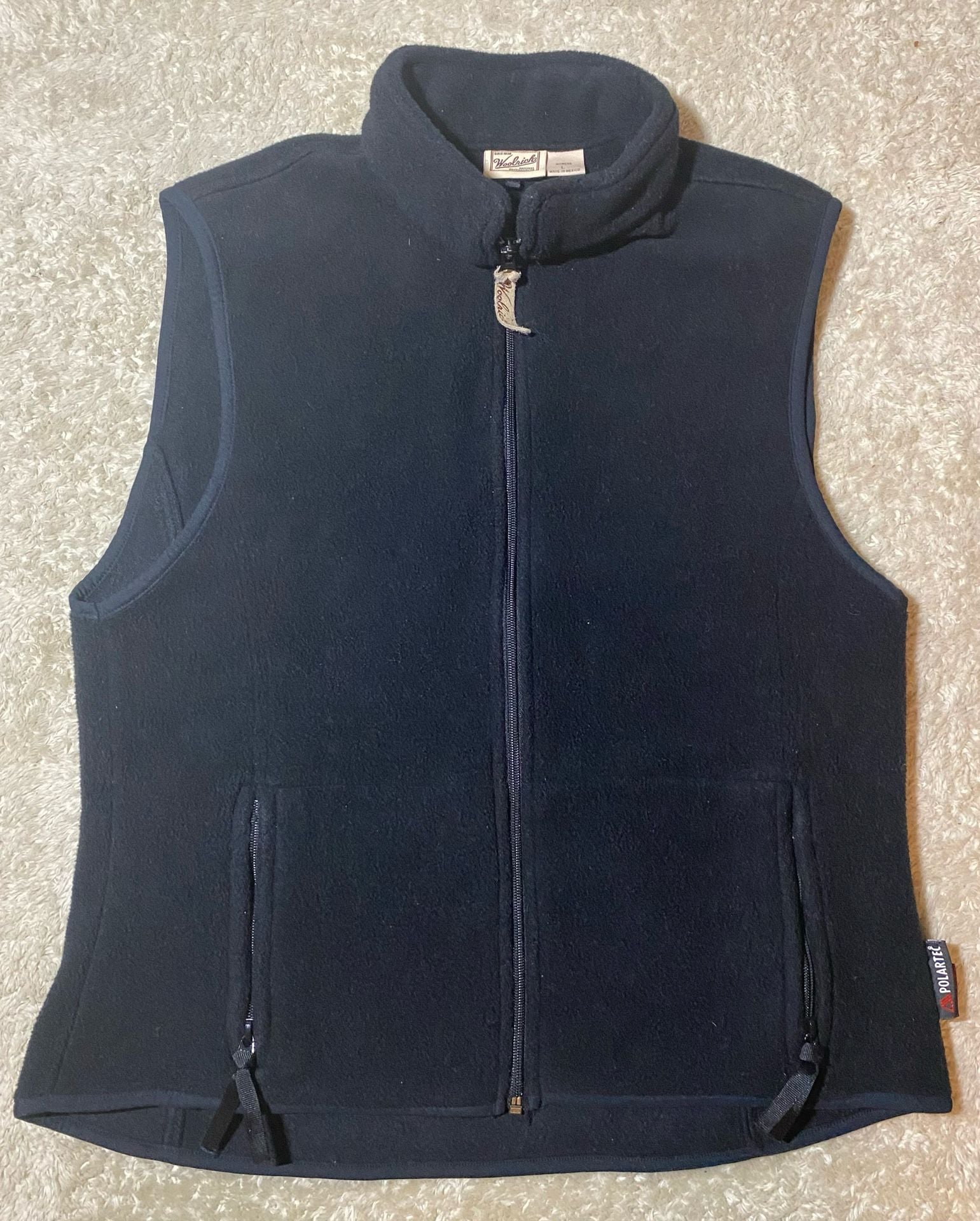Woolrich Polartec Fleece Vest Women’s Size L Black Full Zip 2