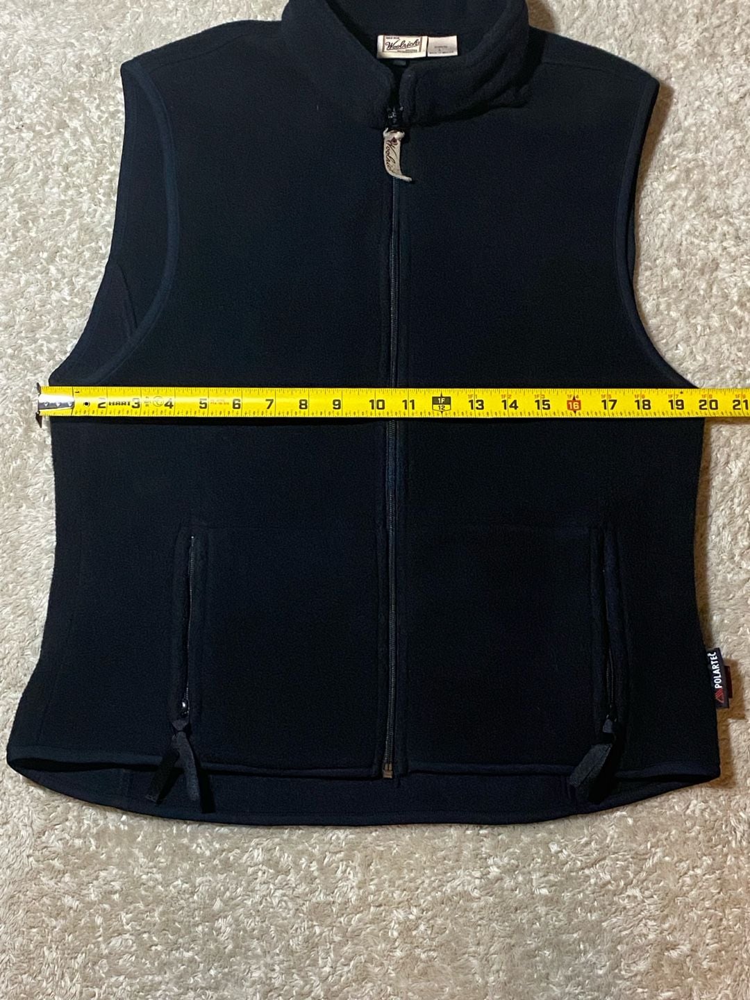 Woolrich Polartec Fleece Vest Women’s Size L Black Full Zip 4