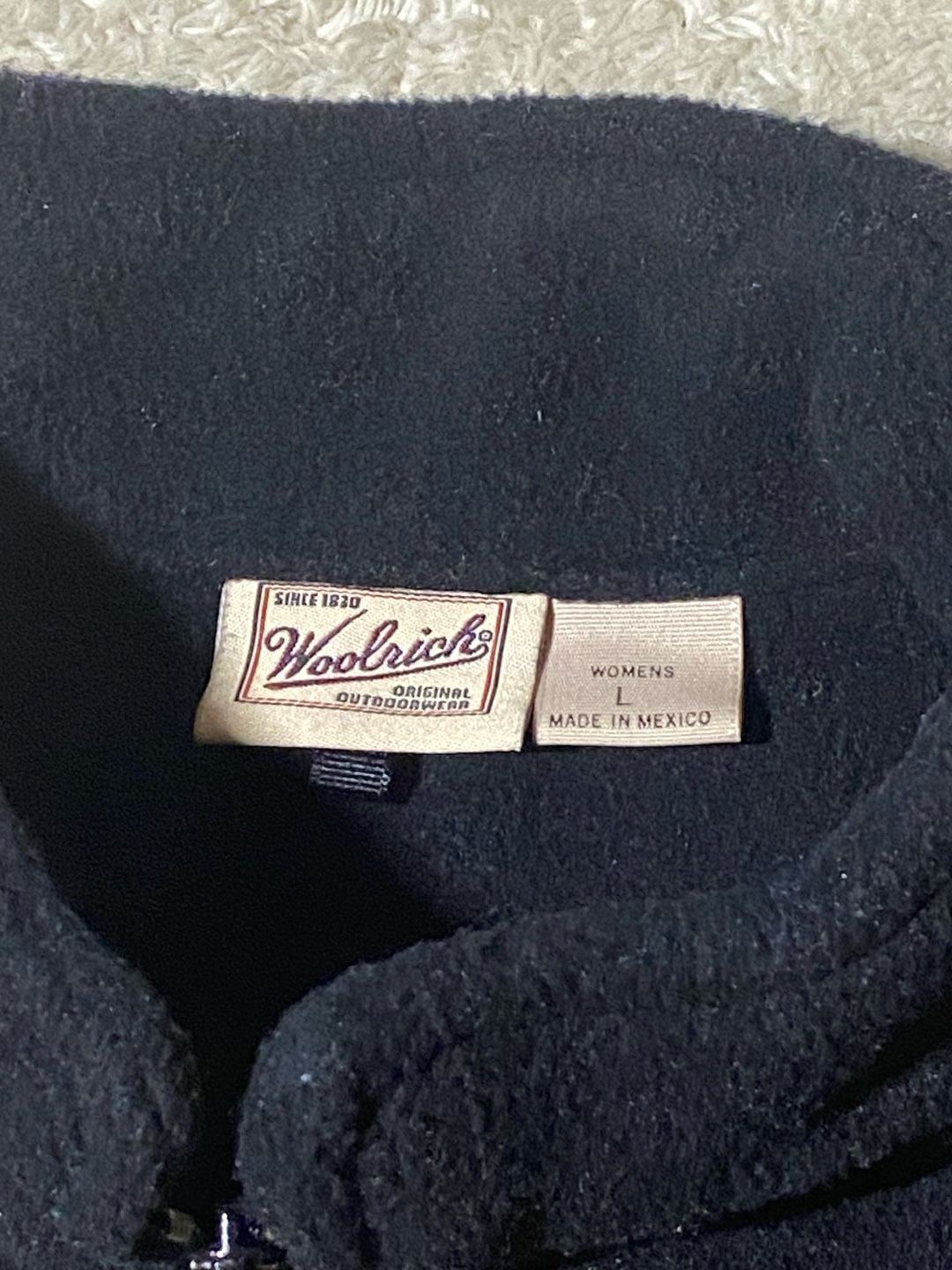 Woolrich Polartec Fleece Vest Women’s Size L Black Full Zip 6