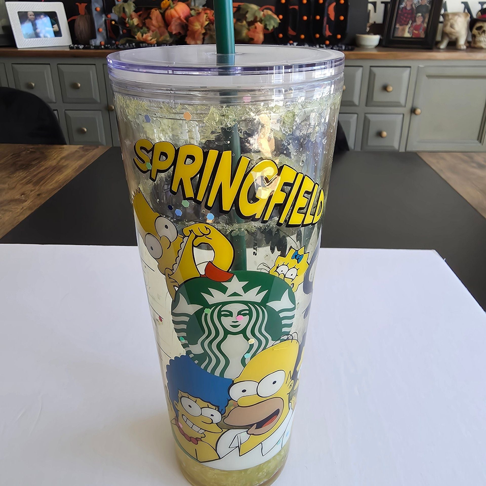 Starbucks The Simpsons Springfield Cold Cup Tumbler With Straw 1