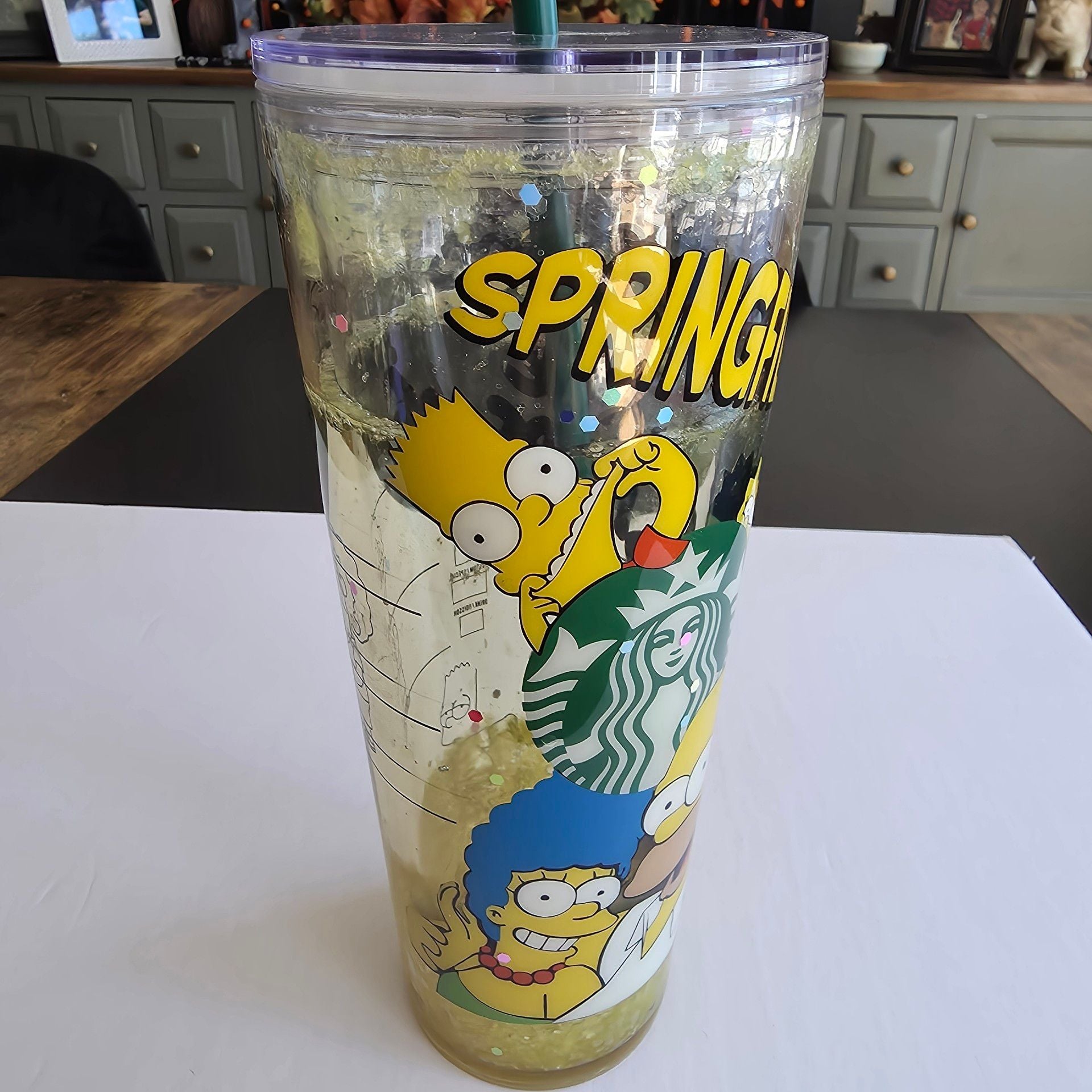 Starbucks The Simpsons Springfield Cold Cup Tumbler With Straw 3