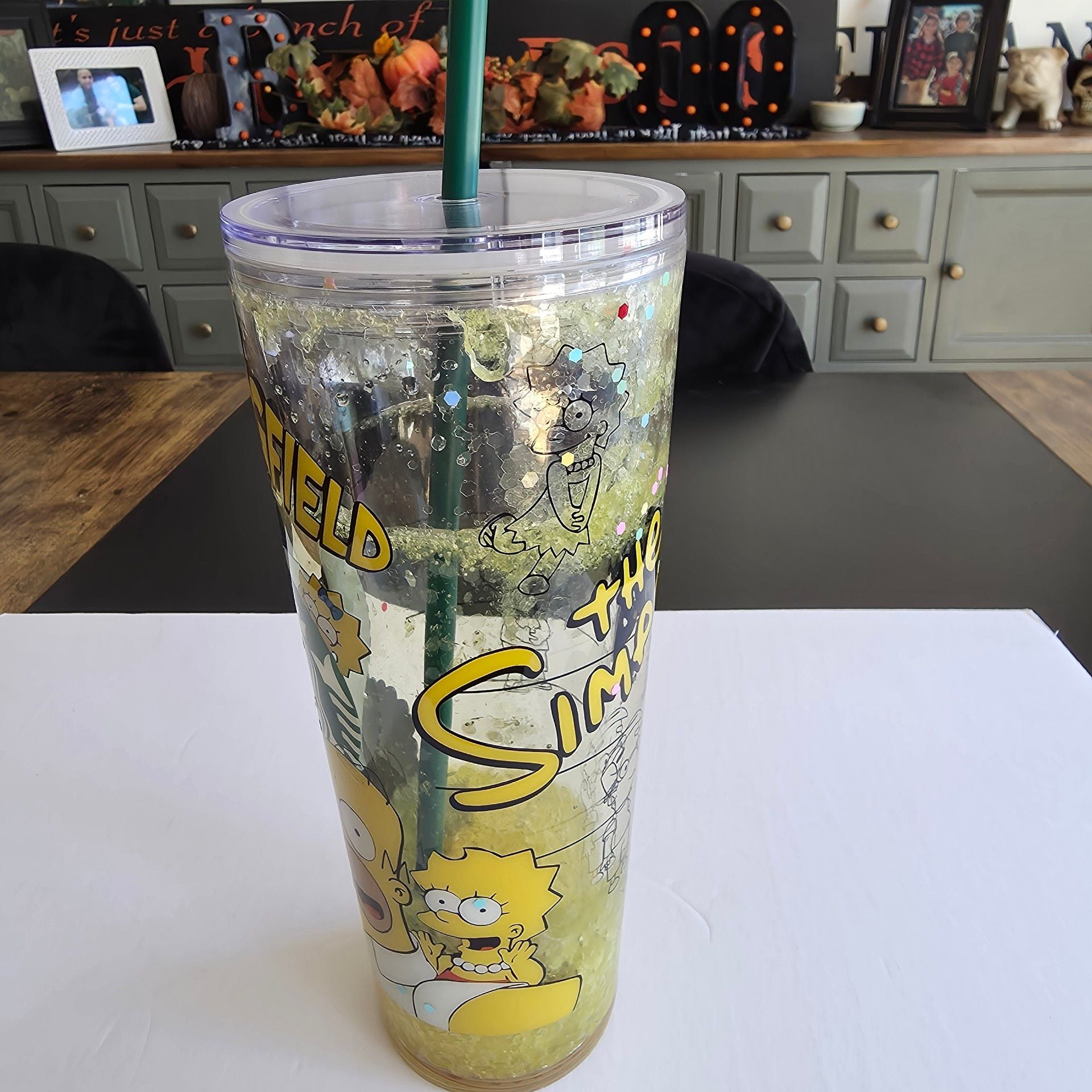 Starbucks The Simpsons Springfield Cold Cup Tumbler With Straw 4
