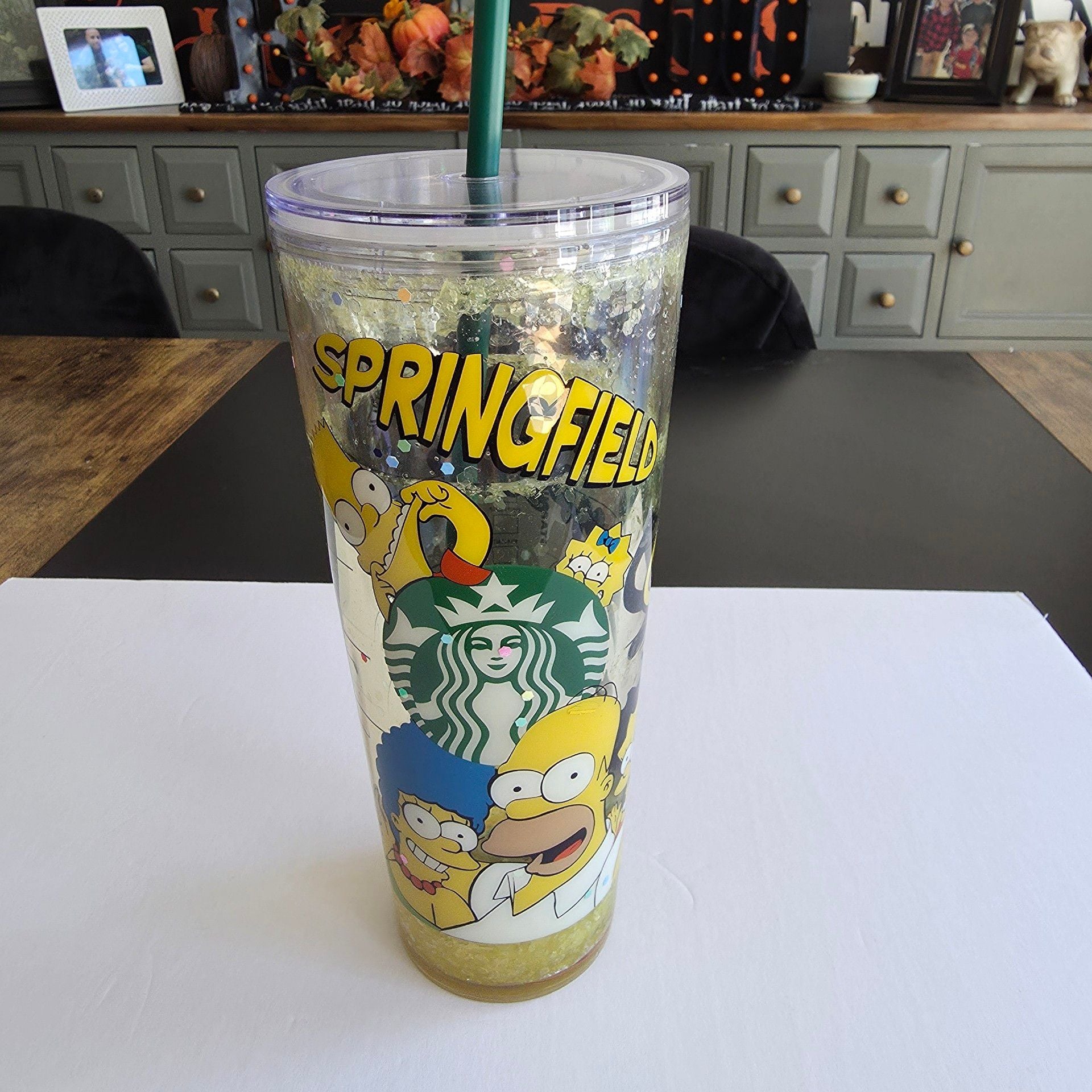 Starbucks The Simpsons Springfield Cold Cup Tumbler With Straw 7