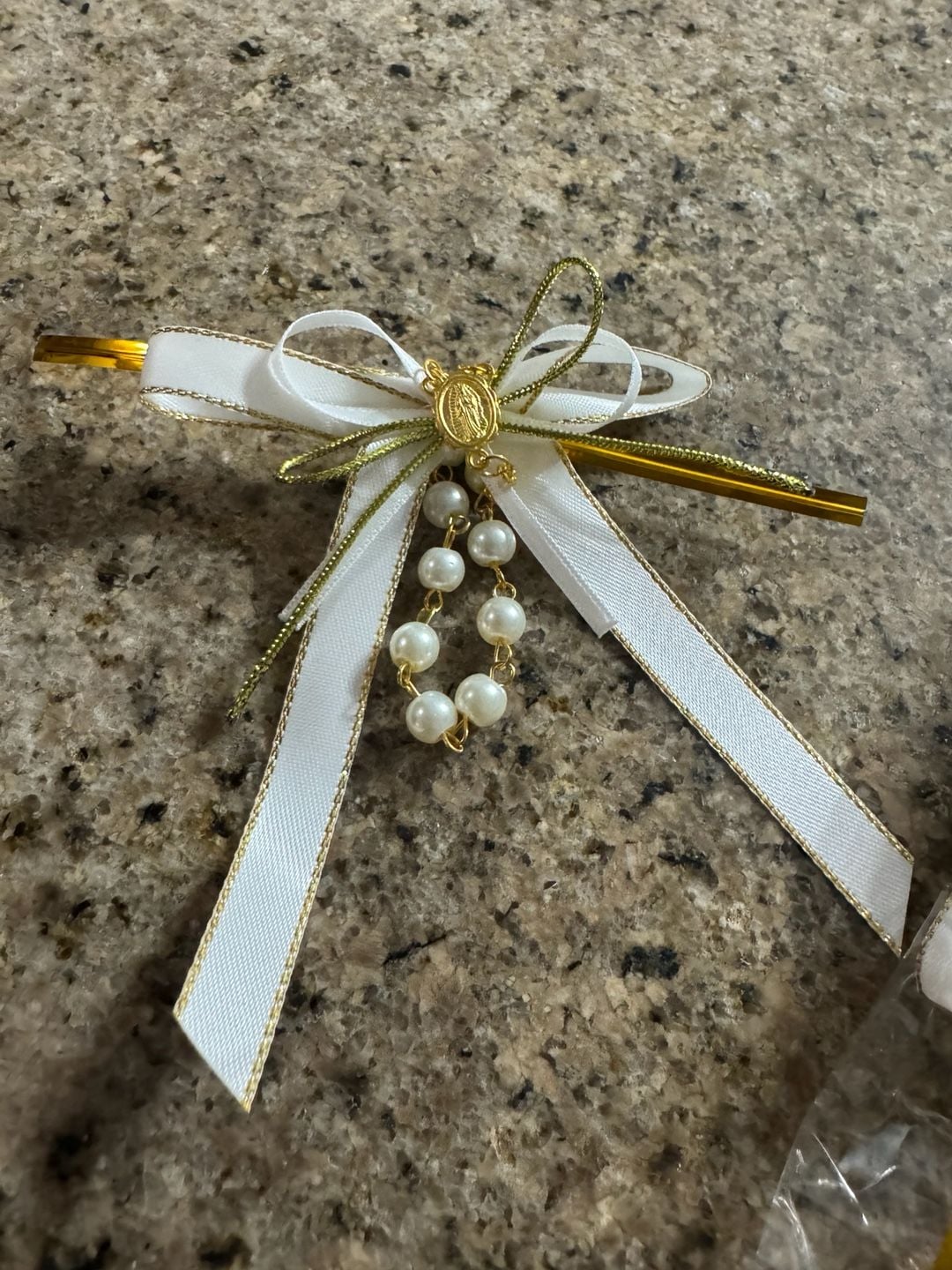 Satin Ribbon Rosary Baptism Favors 16 Pcs 1