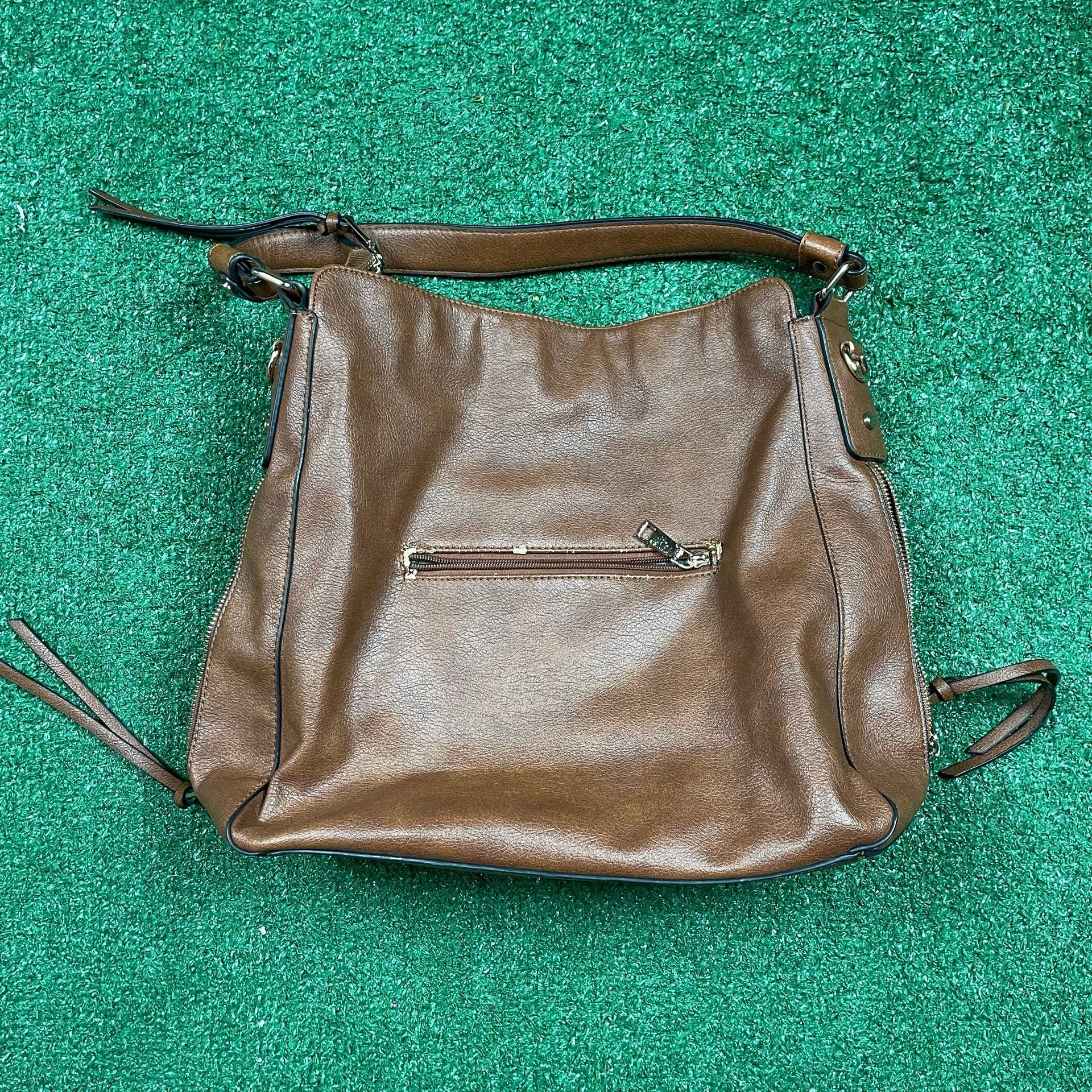 Realer Hobo Shoulder Bag Vegan Leather Brown 4
