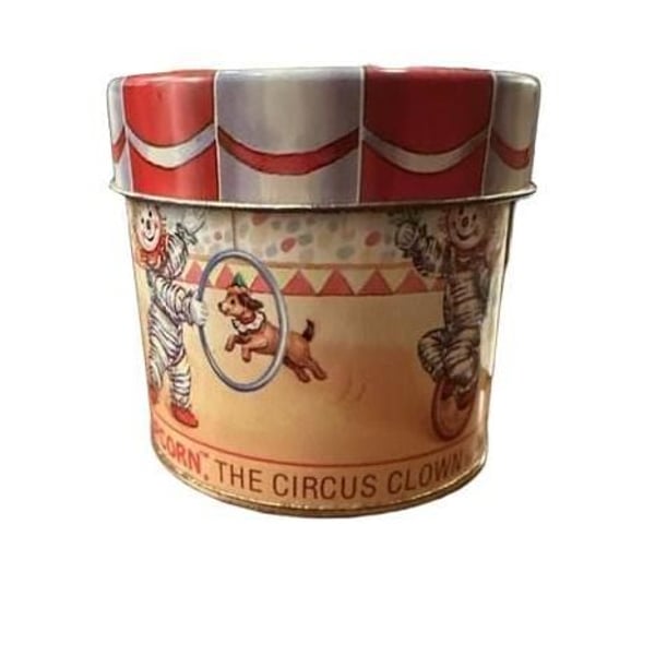 Russ Popcorn The Circus Clown Vintage Tin