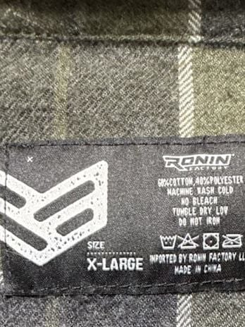 Ronin Factory Plaid Flannel Shirt X-Large Green Gray Long Sleeve Button Up 4