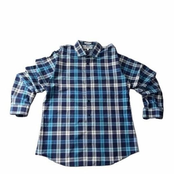 Express Extra Slim Fit Plaid Shirt Size XL 17-17.5 Blue Long Sleeve