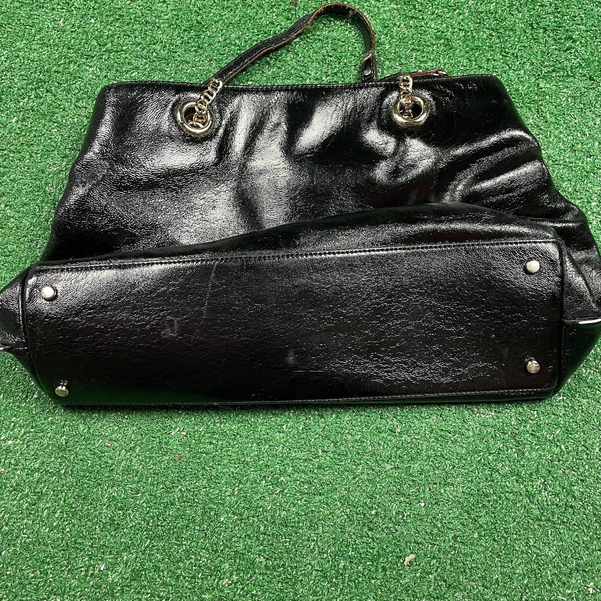 Kate Spade Patent Leather Chain-Link Tote Black 5
