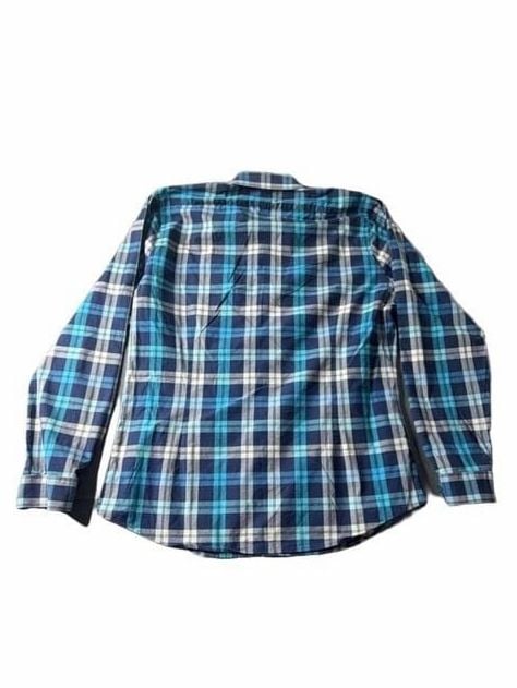 Express Extra Slim Fit Plaid Shirt Size XL 17-17.5 Blue Long Sleeve 3