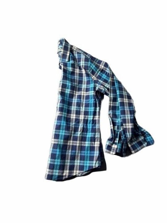 Express Extra Slim Fit Plaid Shirt Size XL 17-17.5 Blue Long Sleeve 5
