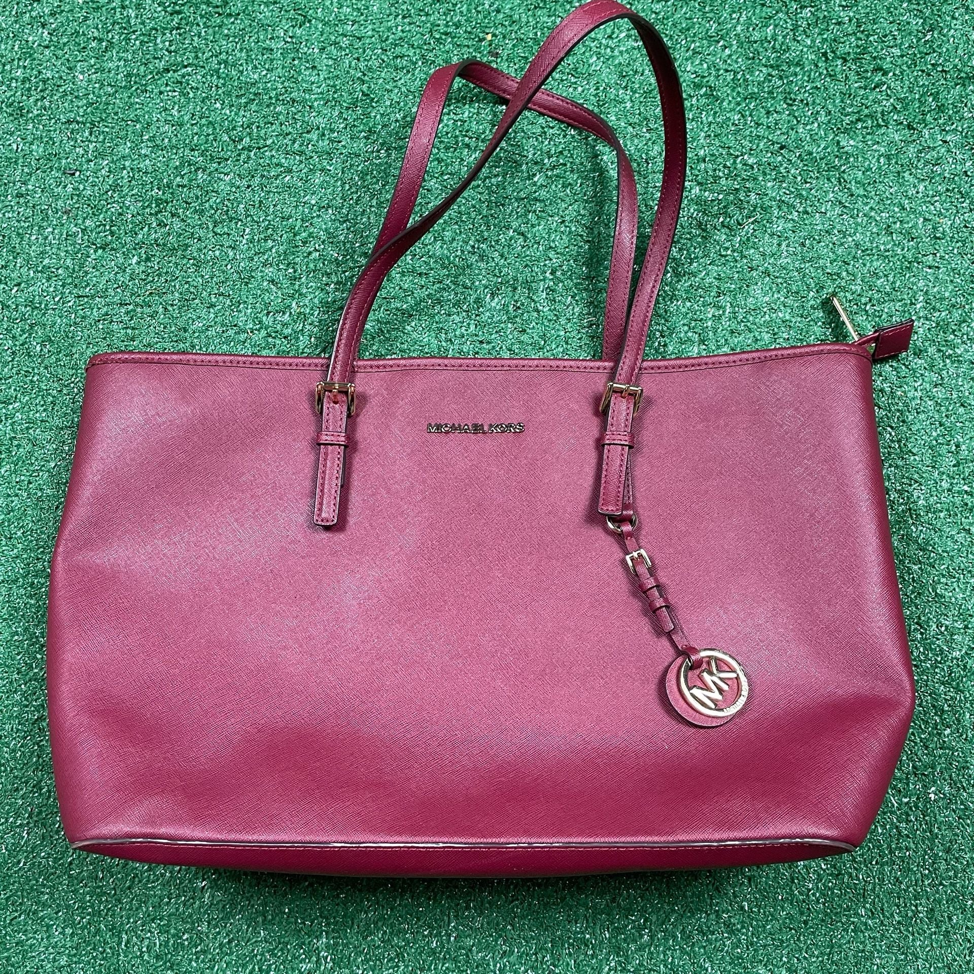 Michael Kors Jet Set Travel Saffiano Tote Bag Berry 2