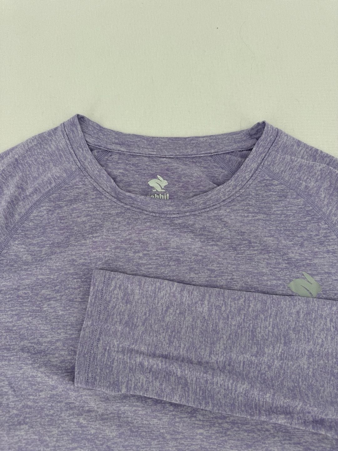 rabbit Long Sleeve Athletic Shirt Size MD Purple Heather Running Top 2