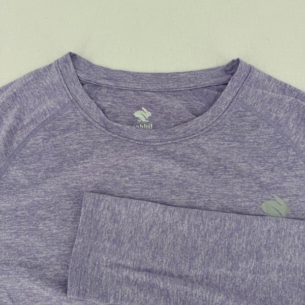 rabbit Long Sleeve Athletic Shirt Size MD Purple Heather Running Top