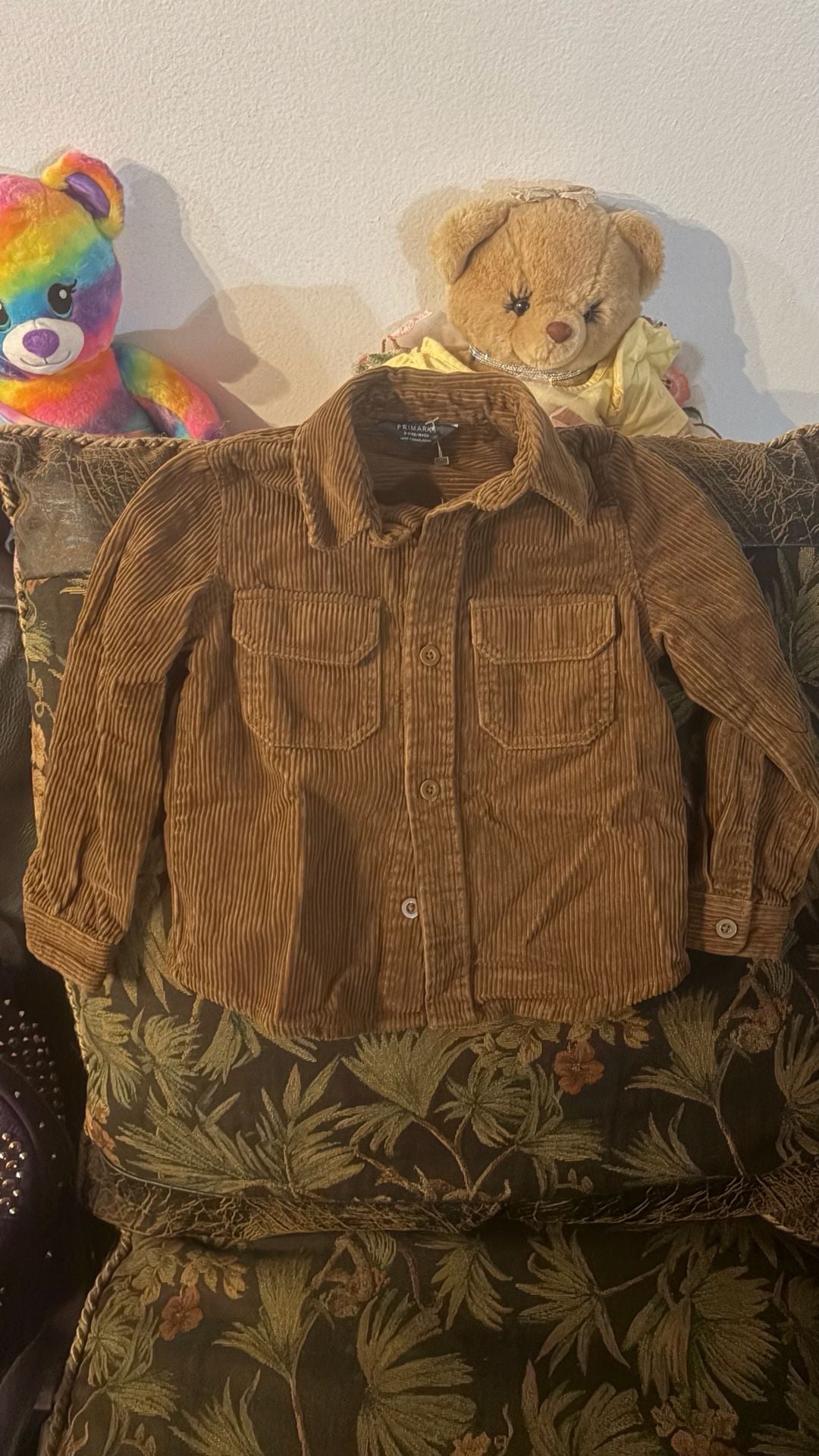 Primark Corduroy Button-Down Shirt Size 3-4YRS Brown 2