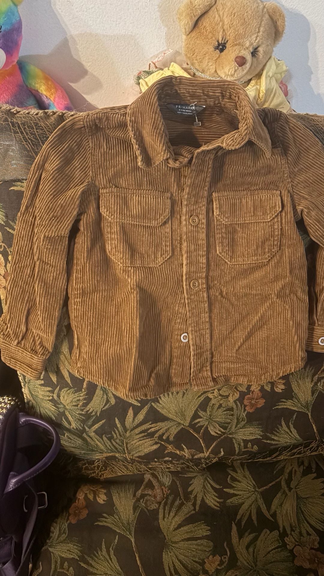 Primark Corduroy Button-Down Shirt Size 3-4YRS Brown 3