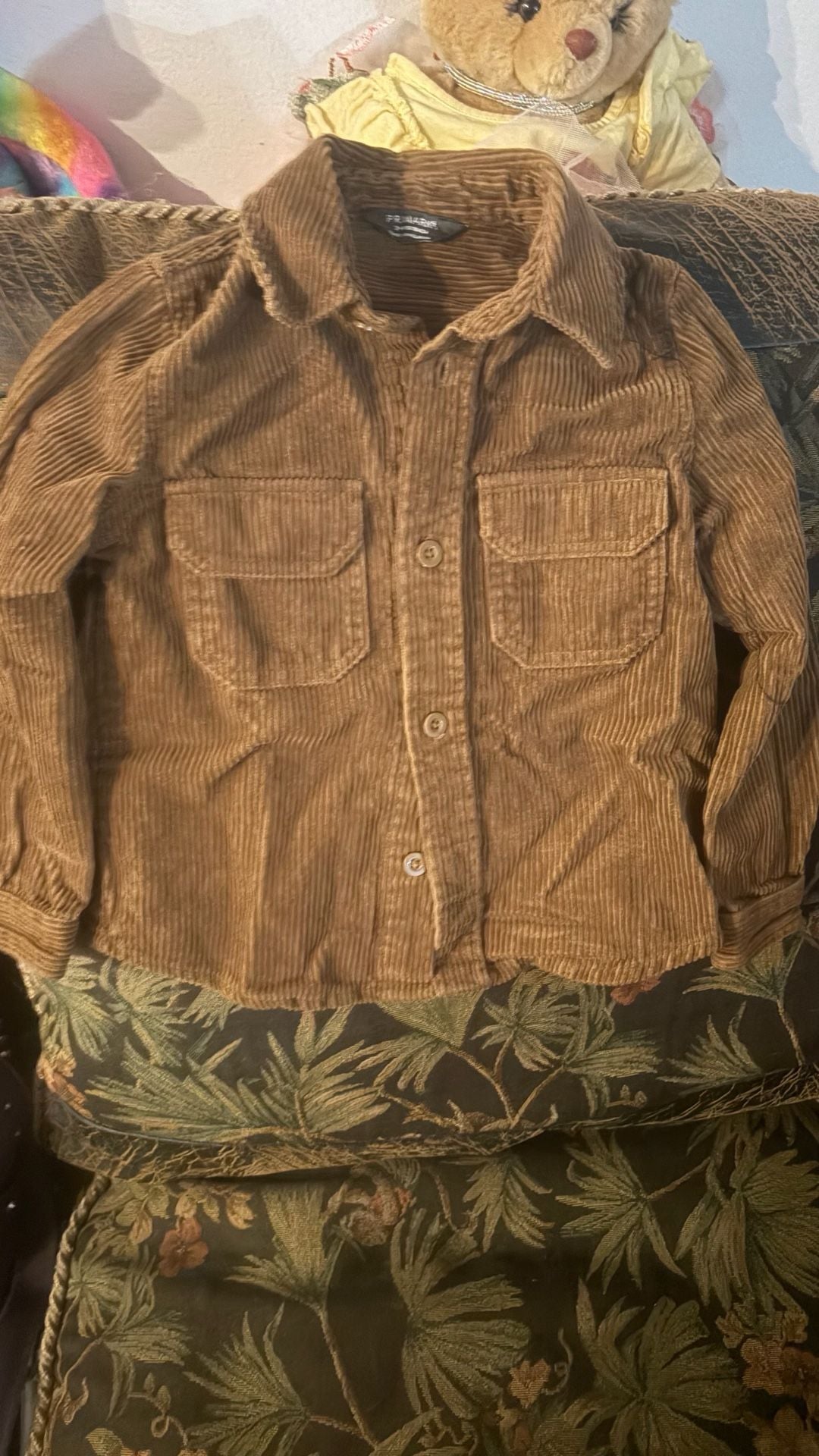 Primark Corduroy Button-Down Shirt Size 3-4YRS Brown 4
