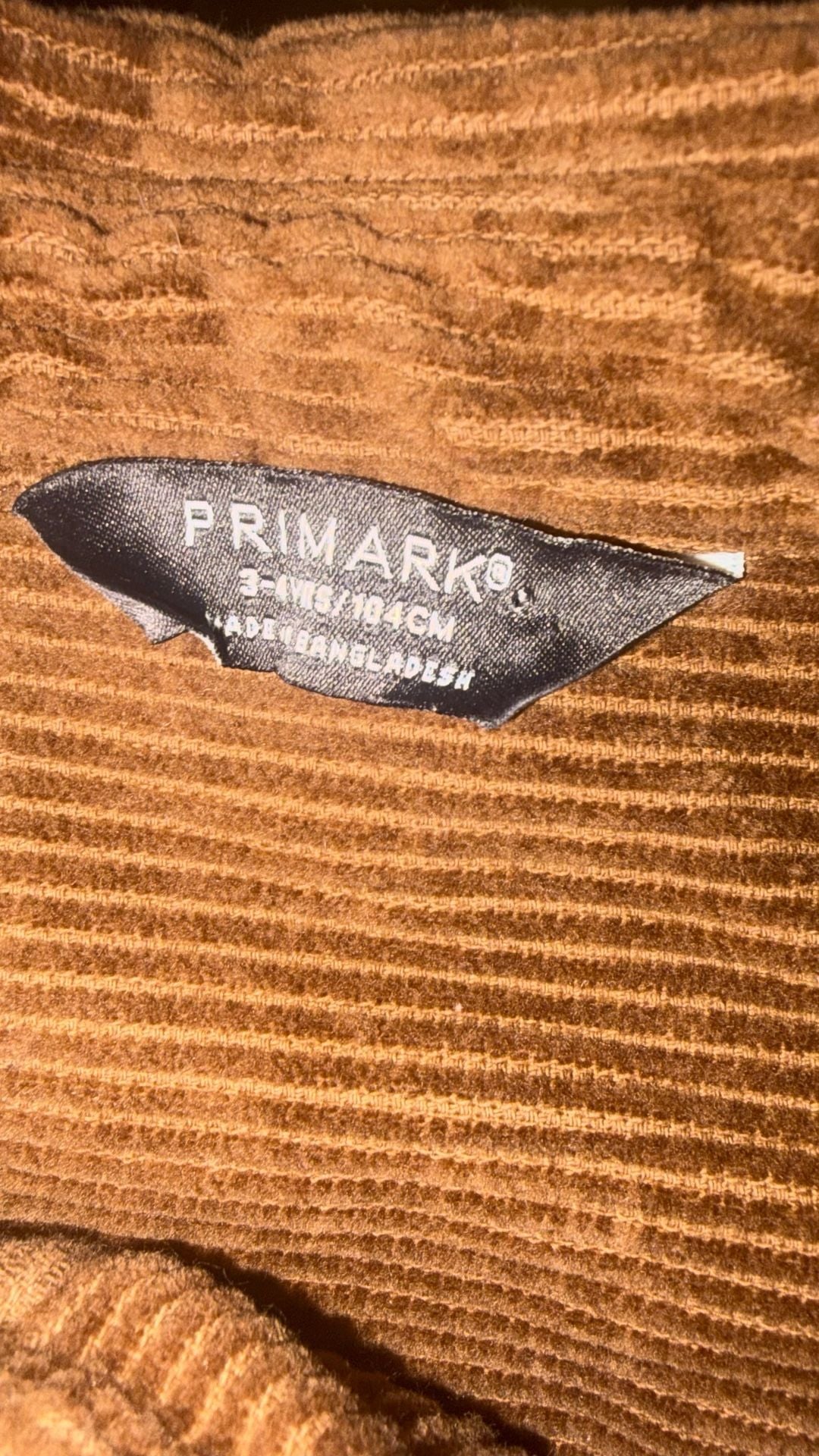 Primark Corduroy Button-Down Shirt Size 3-4YRS Brown 5