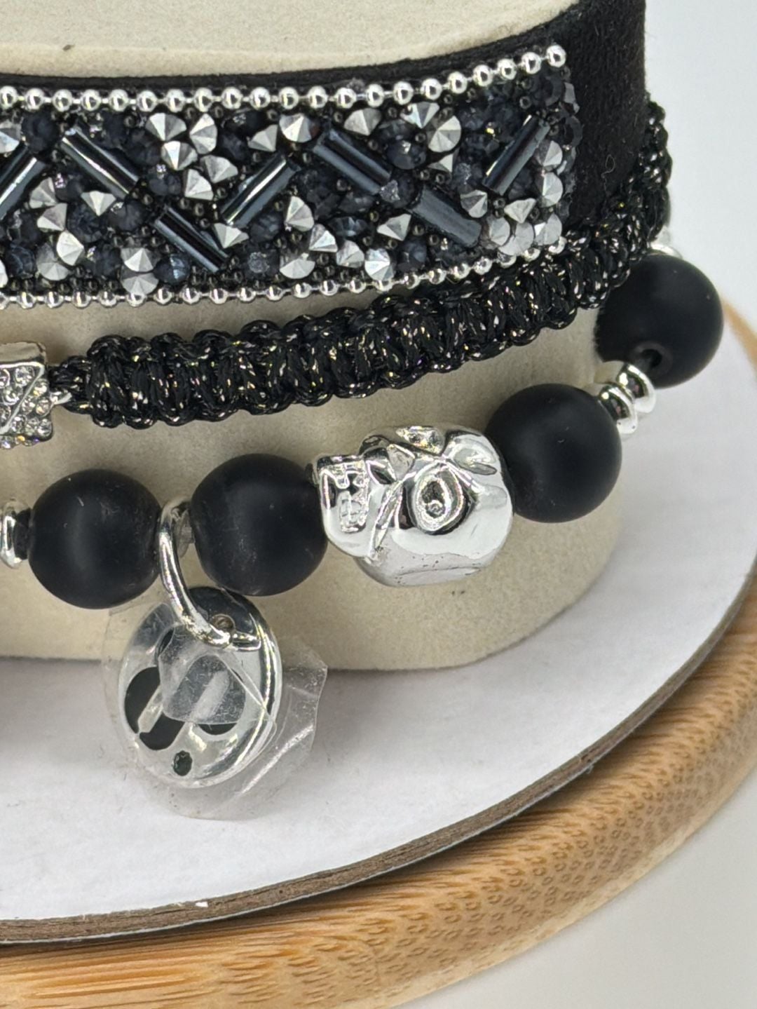 Bomb Party Barbosa's Revenge Stack Bracelet Black Silver Skulls 2