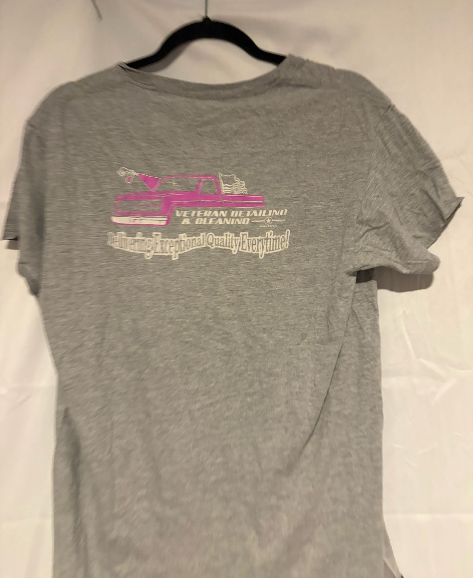 Fruit of the Loom Veteran Detailing T-Shirt Size L Gray Graphic Pocket 3